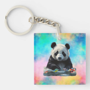 Cute Panda with his Toys Keychain