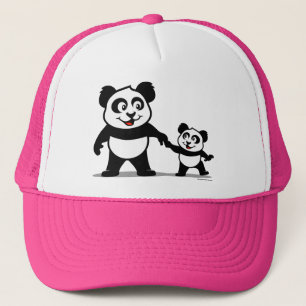 Cute Panda With One Baby Trucker Hat