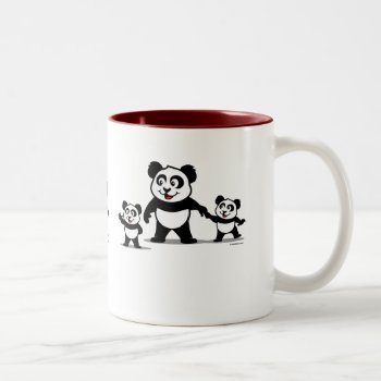 Cute Panda With Two Babies Two-tone Coffee Mug by cuteunion at Zazzle