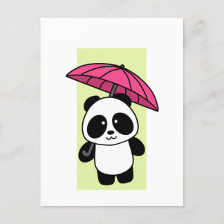 Cute Panda with Umbrella - 1000Pandas Postcard