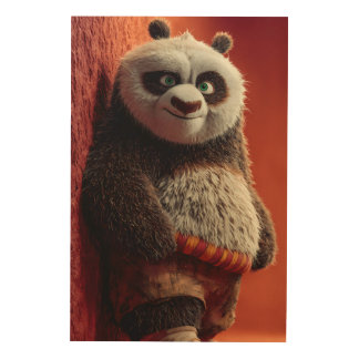 Cute Panda Wood Wall Art for Kids Room 