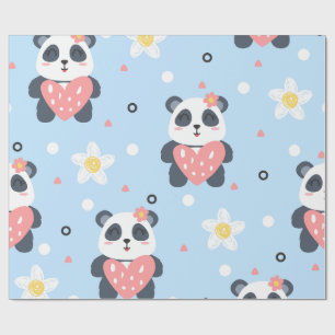 Cute Panda Wrapping Paper, Kawaii Gift Wrap, Anima Paper