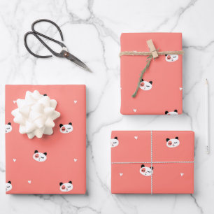 Cute Panda Wrapping Paper Set