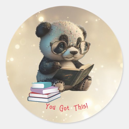 Cute Panda You Got This Teacher Custom Classic Round Sticker