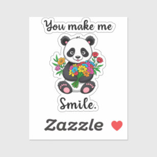 Cute Panda You Make Me Smile Sticker