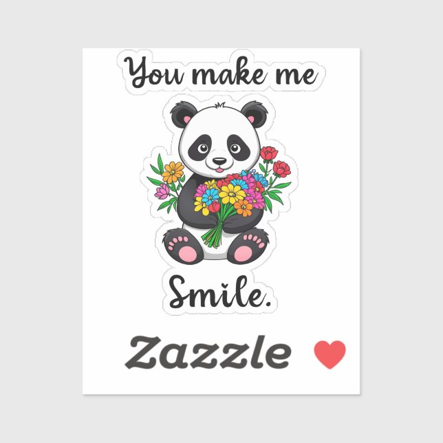 Cute Panda You Make Me Smile Sticker (Sheet)