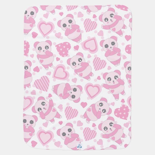 Cute Pandas Baby Blanket (Back)