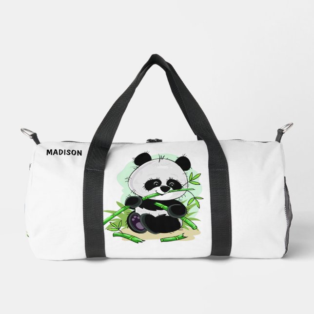 Cute Pandas custom name Duffle Bag (Front)