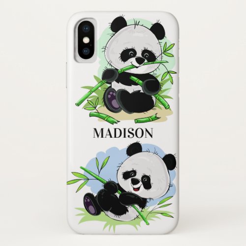 Cute Pandas custom name phone cases