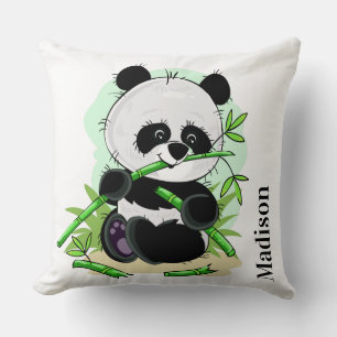 Cute Pandas custom name throw pillows