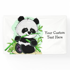 Cute Pandas custom text & color banner