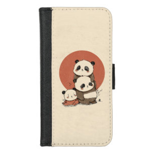 Cute Pandas Design iPhone 8/7 Wallet Case