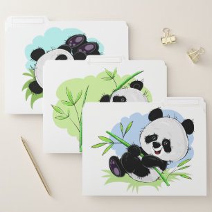 Cute Pandas file folder set