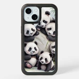 Cute Pandas Group Photo iPhone 15 Case
