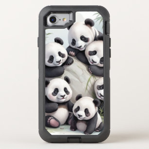 Cute Pandas Group Photo OtterBox Defender iPhone SE/8/7 Case