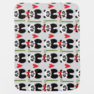 Cute Pandas Hearts: Children's Pattern Baby Blanket