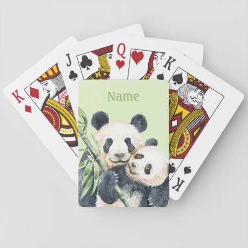 Cute Pandas _ Mother and Child Personalized Poker Cards