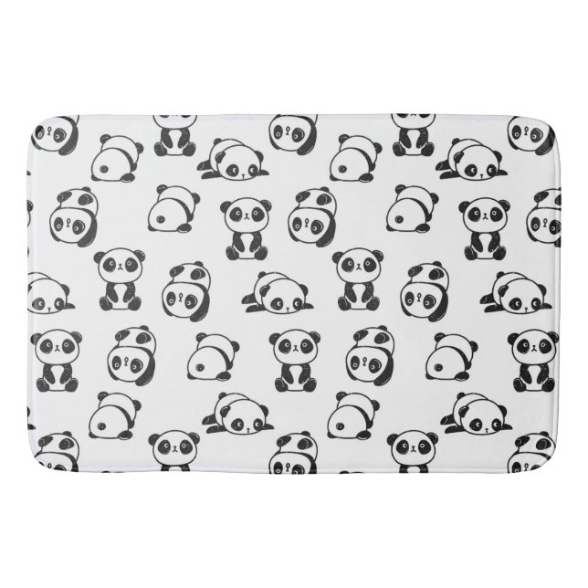 Cute Pandas Pattern  Bath Mat (Front)