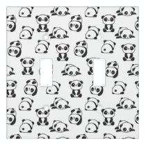 Cute Pandas Pattern  Light Switch Cover