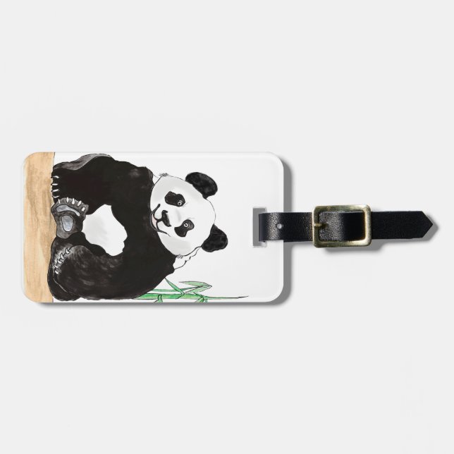 Cute Pandas Rule Luggage Tag (Front Horizontal)