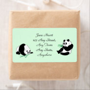 Cute Pandas With Bamboo Shoots Labels at Zazzle