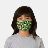 Cute Pandas with British Bowler Hats & Red Scarves Kids' Cloth Face Mask (Worn)