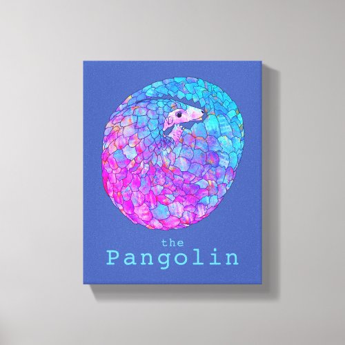 Cute Pangolin colorful illustration  Canvas Print