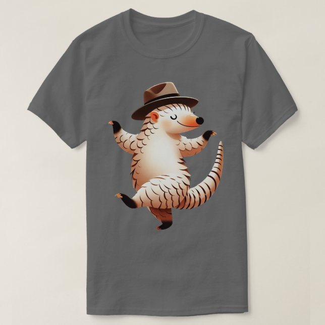Cute Pangolin Dancing T-Shirt (Design Front)