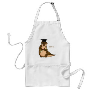 Cute pangolin graduating cartoon adult apron