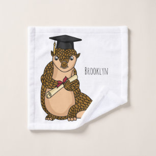 Cute pangolin graduating cartoon bath towel set