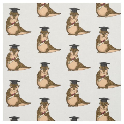 Cute pangolin graduating cartoon fabric