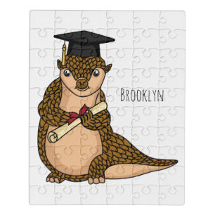 Cute pangolin graduating cartoon jigsaw puzzle