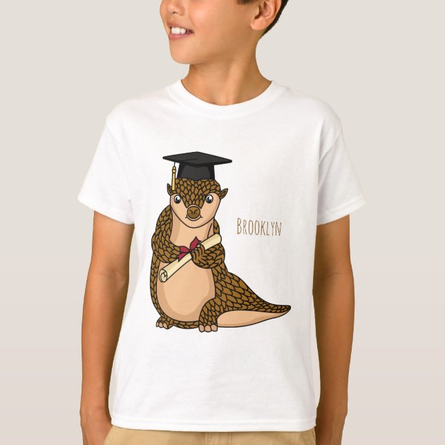 Cute pangolin graduating cartoon  T-Shirt (Front)