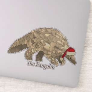 Cute Pangolin Santa Endangered Species Christmas  Sticker