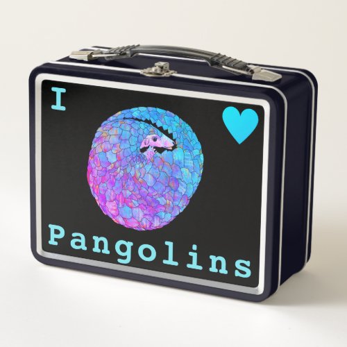 Cute Pangolin Slogan Girls Animal Themed Metal Lunch Box
