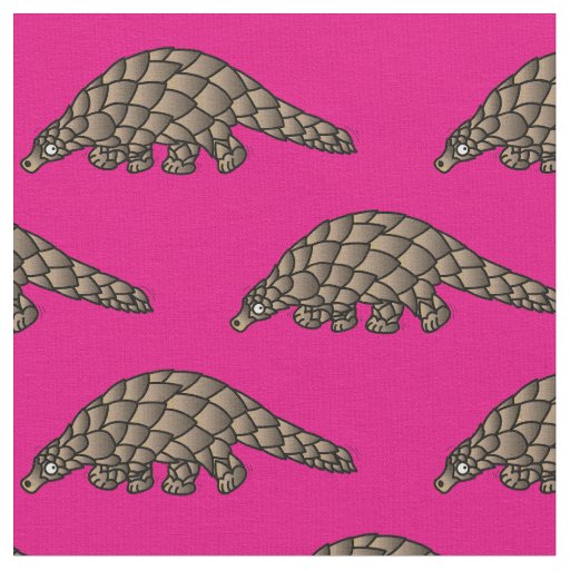 Cute Pangolins Kids Cartoon Pink Girls Fabric
