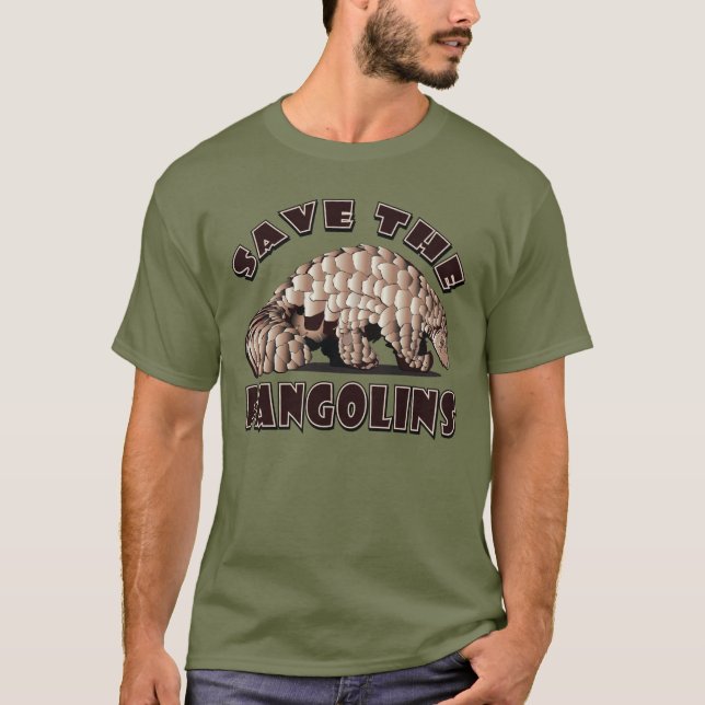 Cute Pangolins - Save The Pangolin T-Shirt (Front)