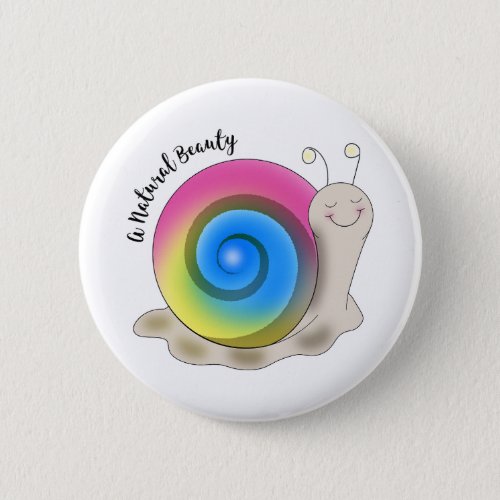 Cute Pansexual Pride Snail Button