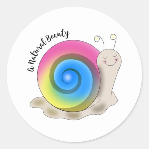 Cute Pansexual Pride Snail  Classic Round Sticker