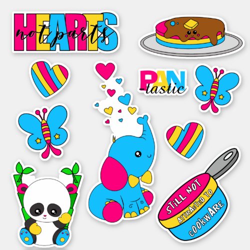 Cute Pansexual Pride Sticker Set