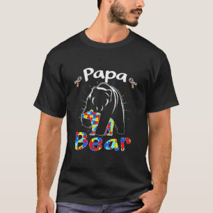 Cute Papa Bear Autism Awareness Autistic Family T-Shirt