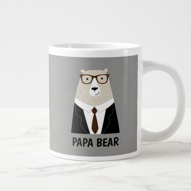 Cute Papa Bear Fathers Day Gift Specialty Mug (Right)
