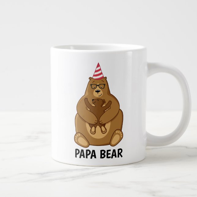 Cute Papa Bear Fathers Day Gift Specialty Mug (Right)
