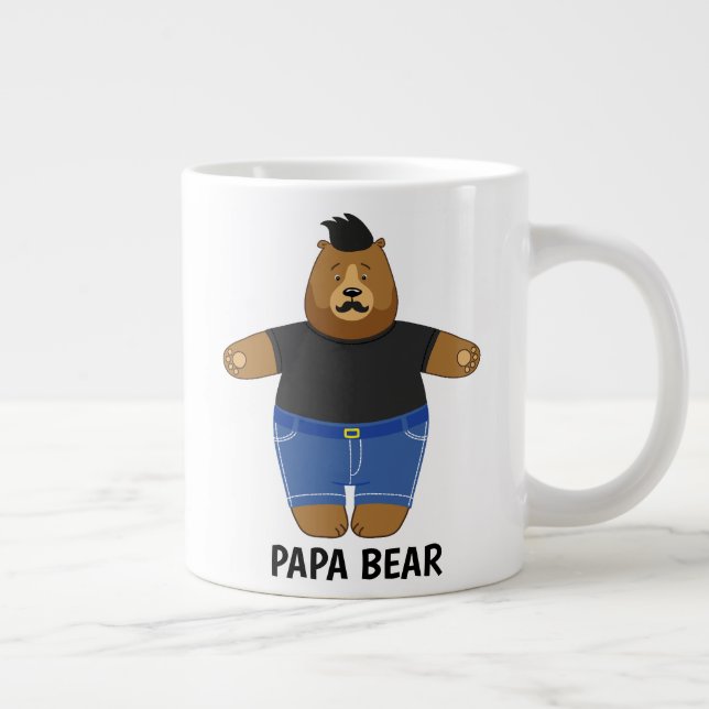 Cute Papa Bear Fathers Day Gift Specialty Mug (Right)