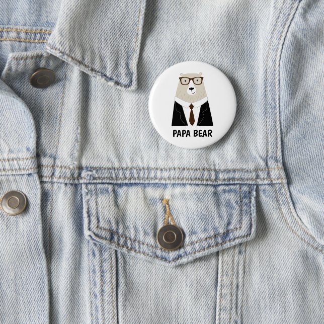 Cute Papa Bear Fathers Day Gift Specialty Mug Button (In Situ)