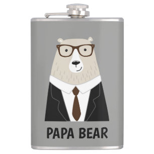 Cute Papa Bear Fathers Day Gift Specialty Mug Flask