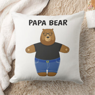 Cute Papa Bear Fathers Day Gift Specialty Mug Throw Pillow