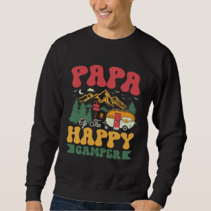 Cute Papa Of The Happy Camper Groovy Camping Trip Sweatshirt