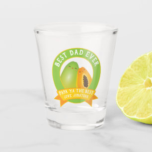 Cute Papa Ya The Best Funny Fruit Pun For Dad Shot Glass