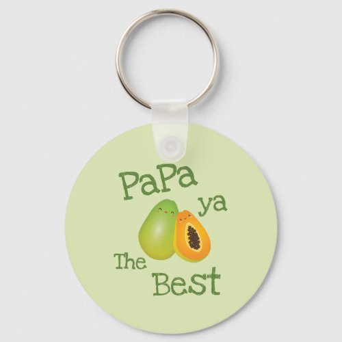 Cute Papa Ya The Best Photo Keychain